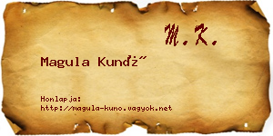 Magula Kunó névjegykártya